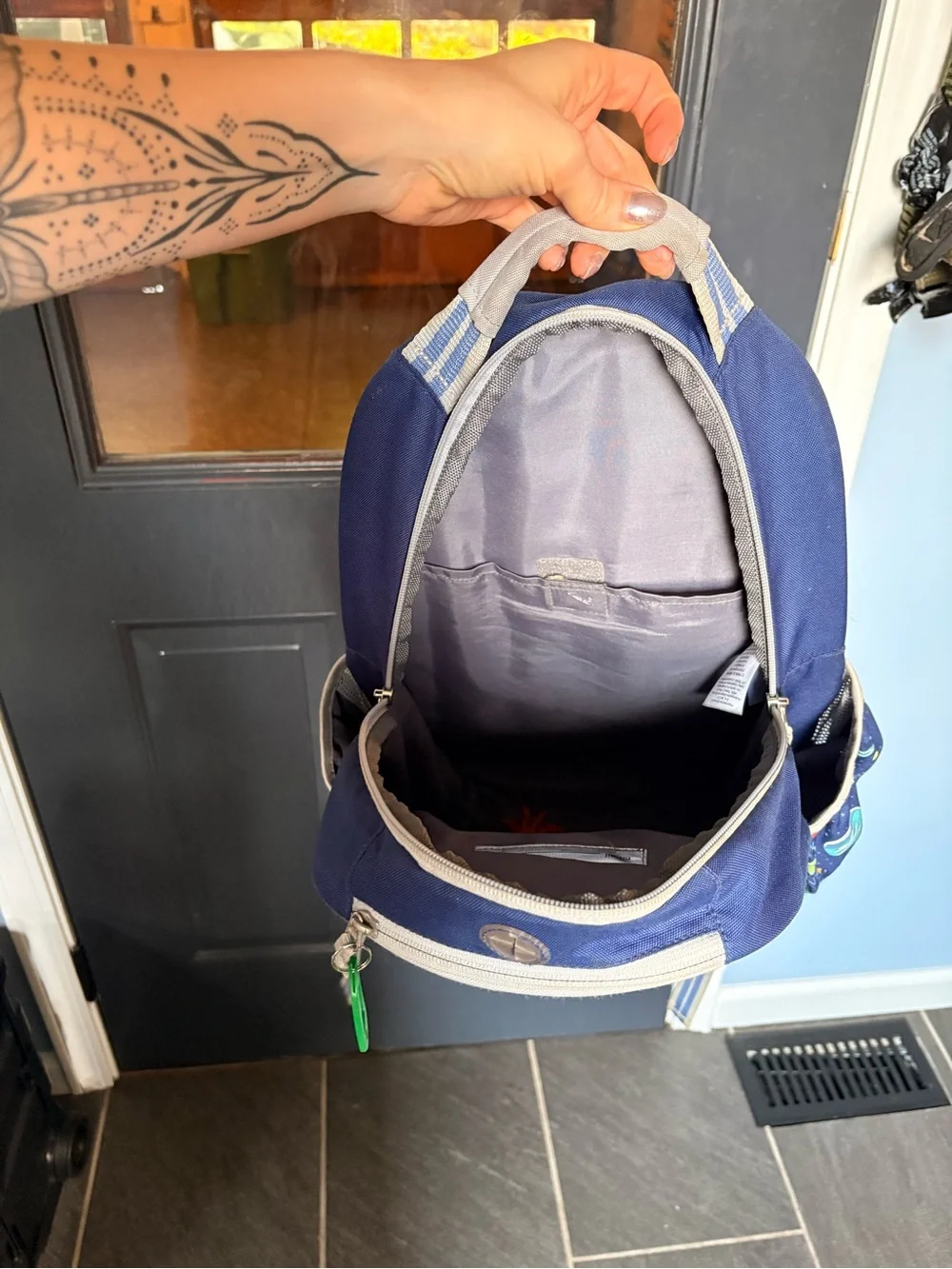 Pottery Barn Kids Navy Blue Space Backpack with Colorful Planets